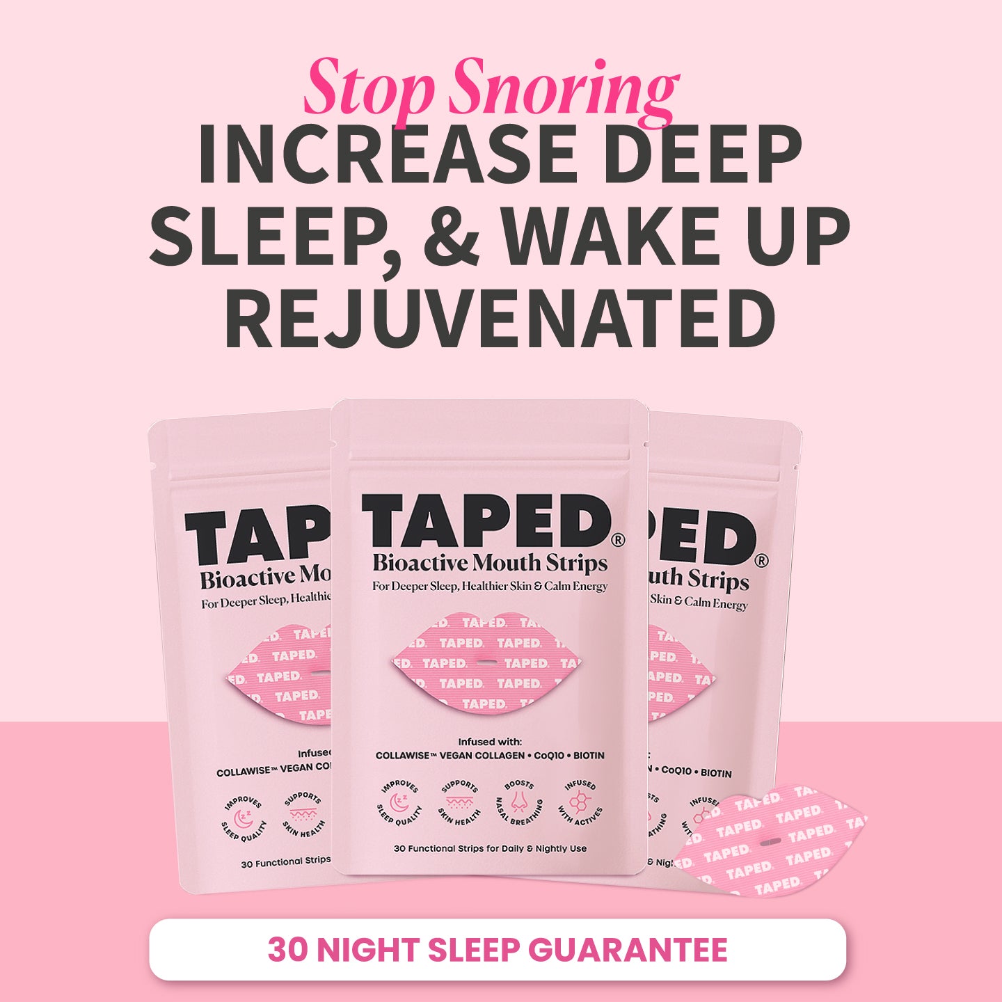 TAPED® – Infused Mouth Tape for Sleep, Skin & Energy